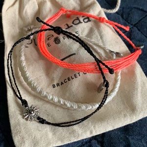 Set of 3 Pura Vida spider web neon bracelets